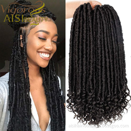 Aisi Beauty Hotselling Popular Goddess Faux Locs Braids Hair Extensions Synthetic Faux Crochet Braids Hairpieces For Black Women